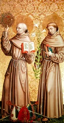 São Bernardino de Siena e Santo Antônio de Pádua, painel direito do retábulo no altar-mor, 1480